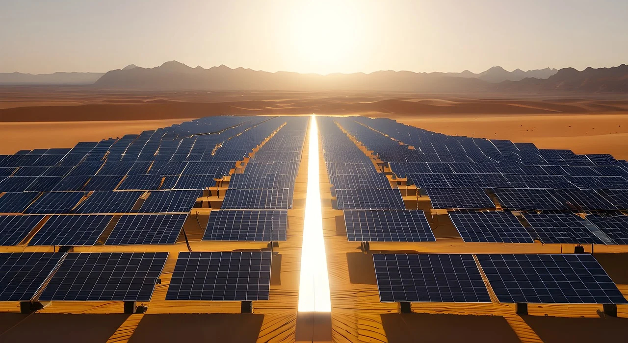 Desert solar panels